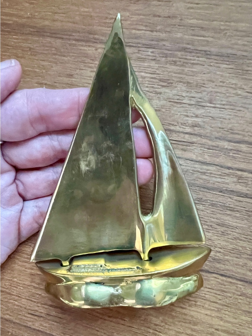 Solid Brass Sailboat Trinket Nautical Beach Decor Paperweight 4.5" Boat - Picture 4 of 7